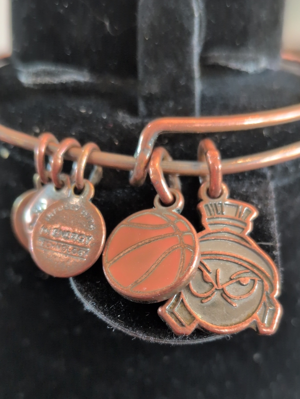 RARE Retired Alex and Ani Space Jam Marvin the Martian Duo Charm
